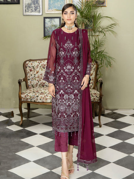  Salwar Kameez - Embroidered Viscose Chiffon