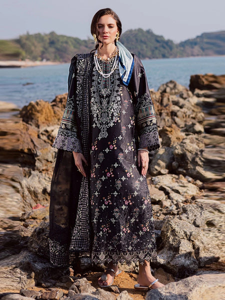Pant Salwar Kameez - Black Silk Heavy Embroidered Premium Wedding Wear