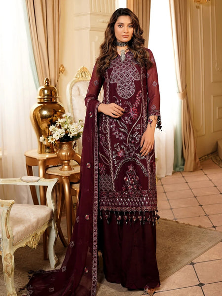 Pakistani Salwar Kameez - Embroidered Fine Chiffon