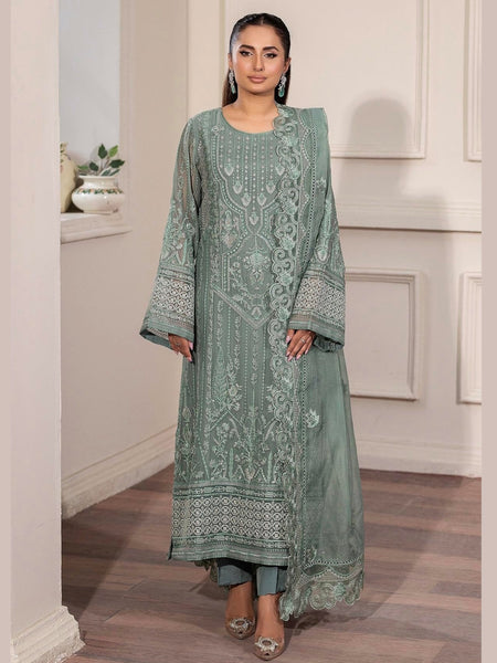 Pakistani Salwar Kameez - Embroidered Silk Chiffon