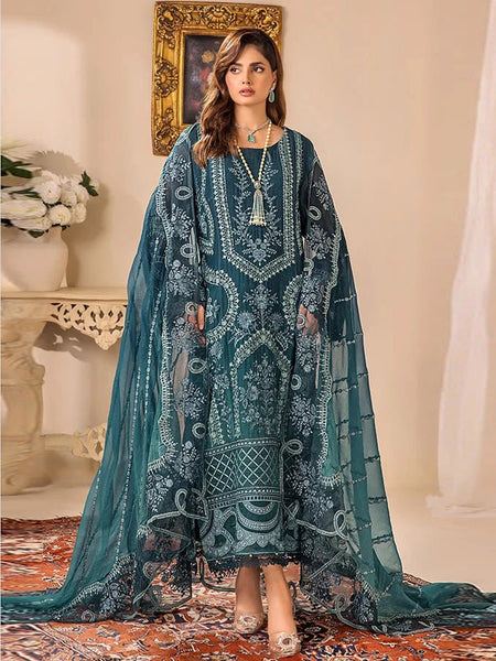 Pakistani Salwar Kameez - Embroidered Luxe Chiffon