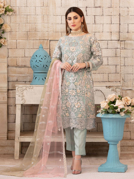  Pakistani Dress - Embroidered Chiffon