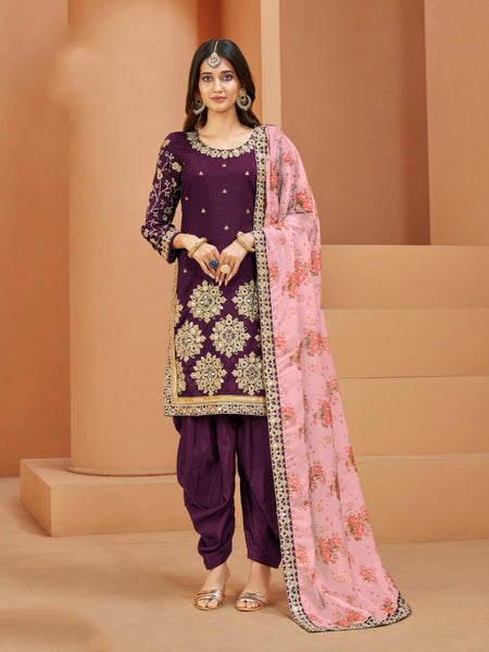 Salwar Kameez - Art Silk Embroidered