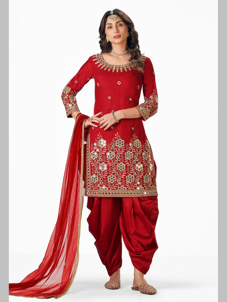 Plus-Sizes Salwar Kameez - Art Silk Embroidery