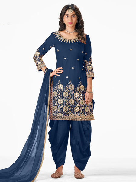 Punjabi Indian Dress - Art Silk Embroidery