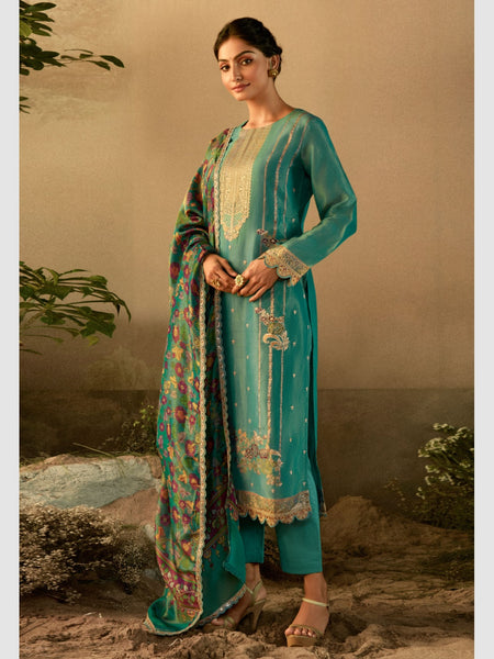 Straight Indian Dress - Banarasi Zari Embroidery