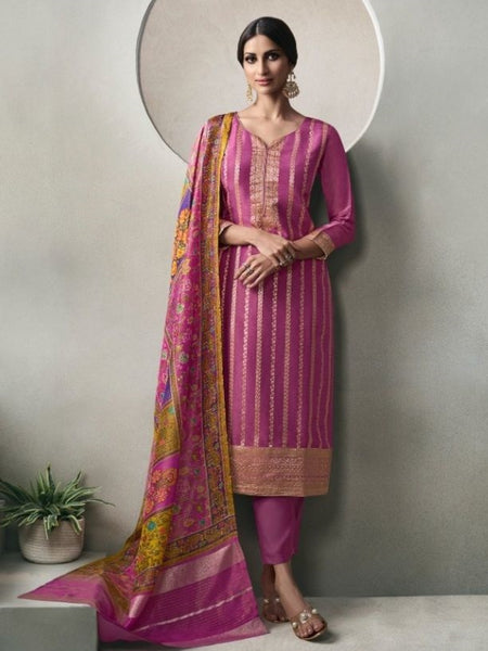 Straight Indian Dress - Crystal Jacquard Embroidery