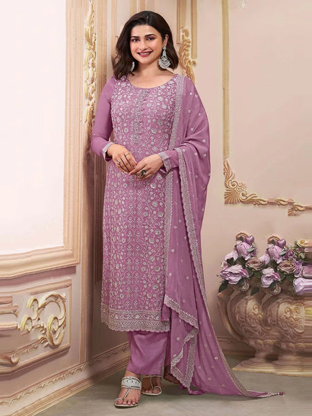 Straight Indian Dress - Thread Embroidery on Chinon