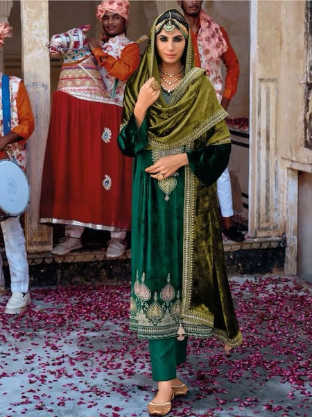 Straight Indian Dress - Viscose Velvet Designer