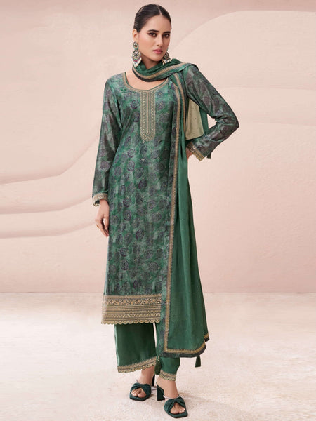 Casual Indian Dress - Chinon Embroidered