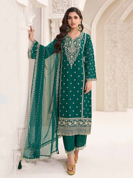  Salwar Kameez - Embroidered Silk Chiffon