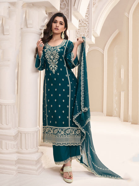  Salwar Kameez - Embroidered Silk Chiffon