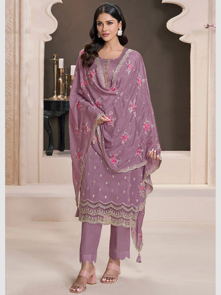 Silk Indian Dress - Art Silk Embroidery