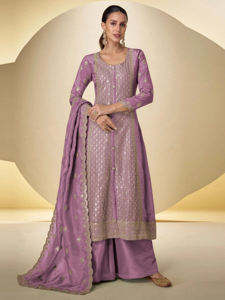 Palazzo Indian Dress - Embroidered Art Silk