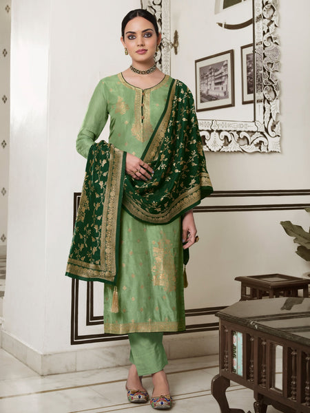 Pant Salwar Kameez - Art Silk Embroidery