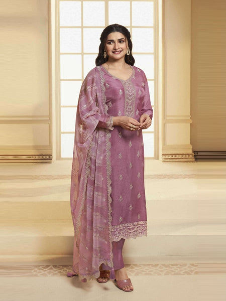 Straight Indian Dress - Embroidery on Art Silk