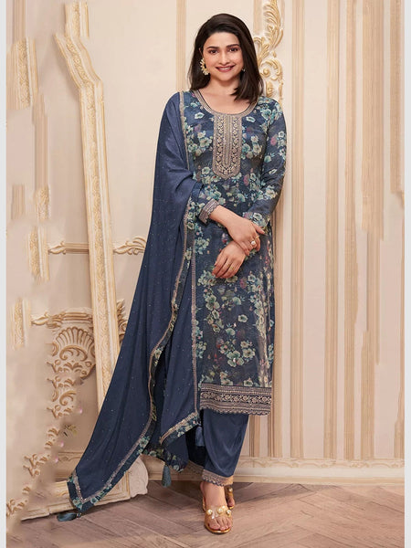 Silk Indian Dress - Chinon Embroidery