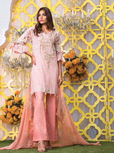 Pakistani Salwar Kameez - Embroidered Lawn