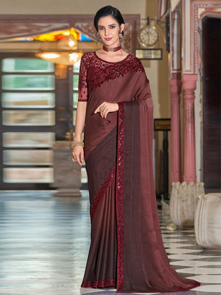  Saree - Art Silk Sequins Embroidery