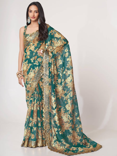 New Saree - Organza Embroidery