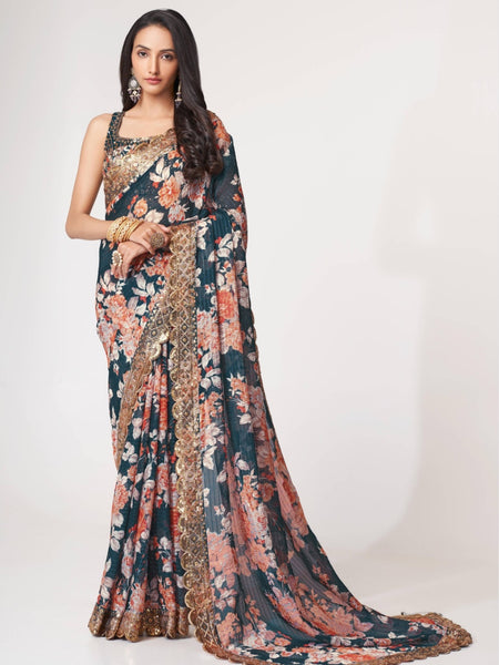 New Saree - Organza Embroidery