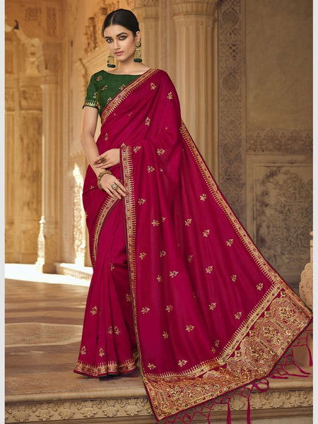 Pink Saree - Premium Art Silk