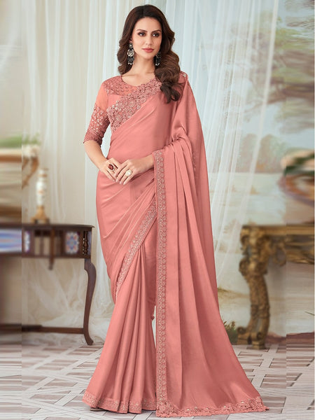 Party Saree - Embroidery Art Silk