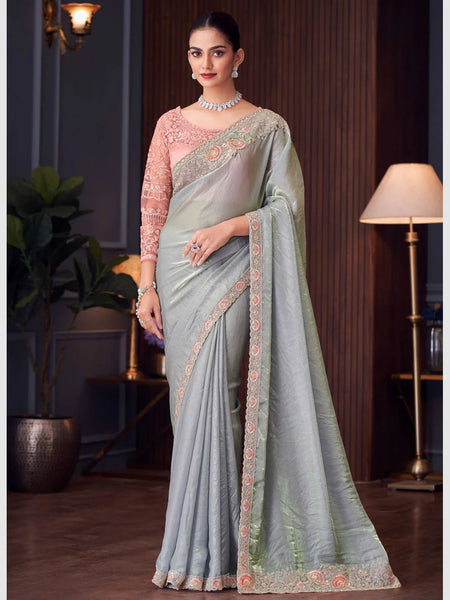 New Saree - Georgette Silk Embroidery