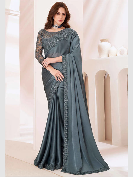 New Saree - Georgette Silk Embroidery