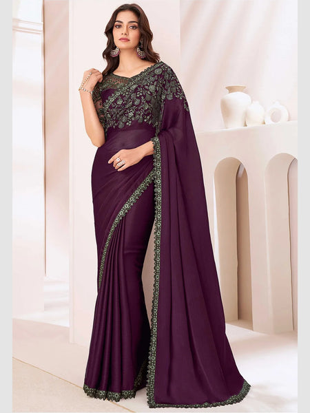 New Saree - Chiffon Silk Embroidery