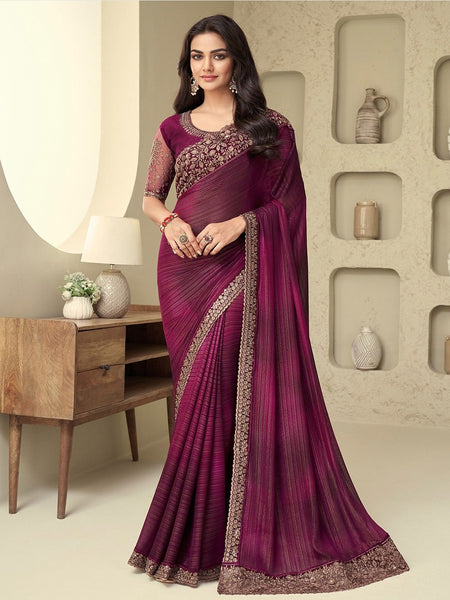 New Saree - Embroidered Art Silk