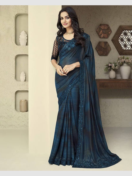 New Saree - Embroidered Art Silk