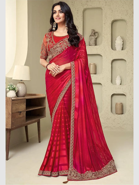 New Saree - Embroidered Art Silk