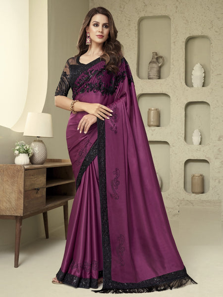 New Saree - Embroidered Art Silk