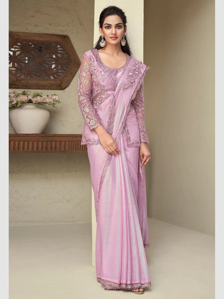 New Saree - Embroidered Art Silk