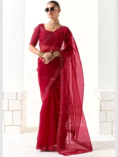 New Saree - Embroidered Organza Tissue