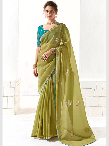 New Saree - Embroidered Organza Tissue