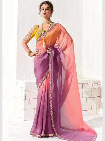 Embroidered Organza Tissue Saree
