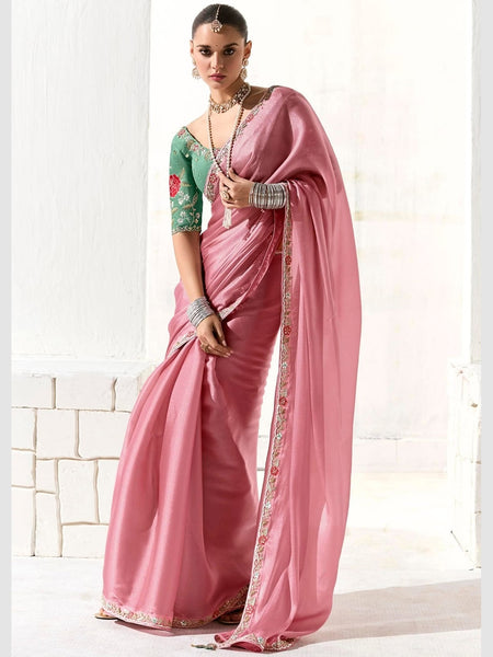 New Saree - Embroidered Organza Tissue
