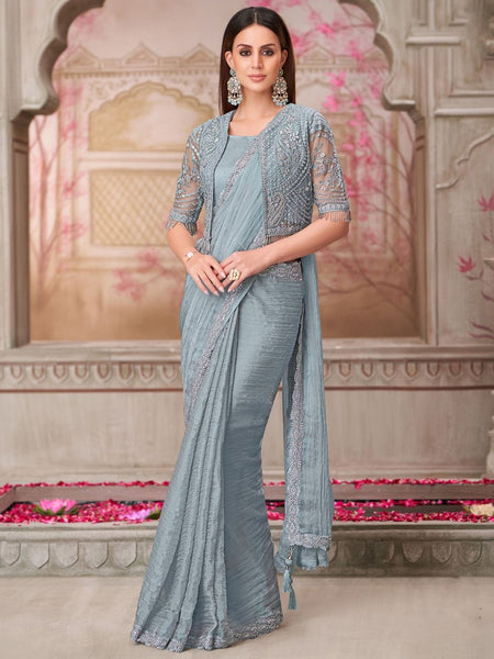 New Saree - Georgette Net Embroidery