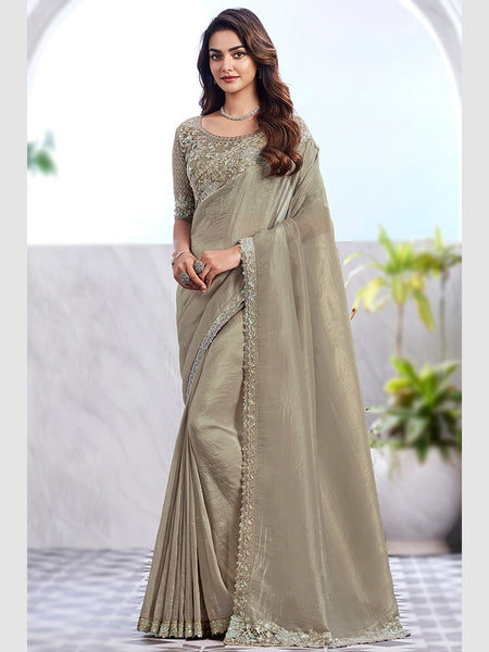 New Saree - Embroidered Art Silk