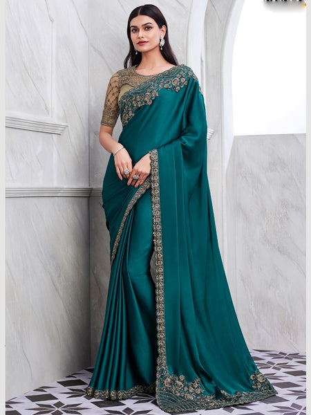 New Saree - Embroidered Art Silk