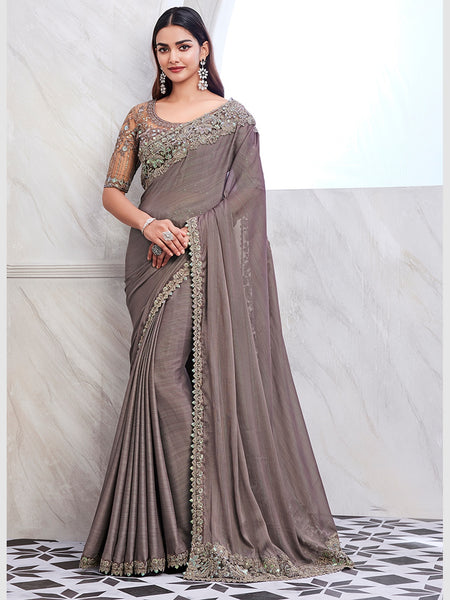 New Saree - Embroidered Art Silk