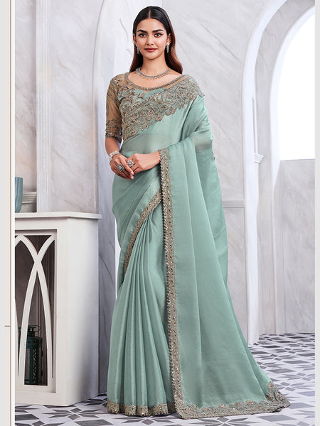 New Saree - Embroidered Art Silk