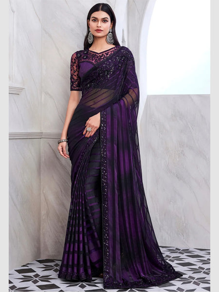 New Saree - Embroidered Art Silk