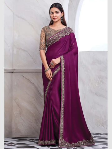 Embroidered Art Silk Saree