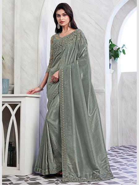 New Saree - Embroidered Art Silk