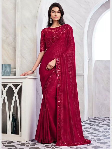 New Saree - Embroidered Art Silk