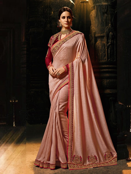Silk Saree - Georgette Embroidery