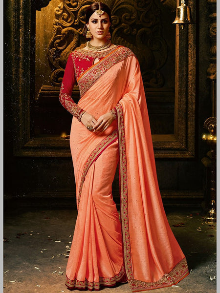Silk Saree - Georgette Embroidery